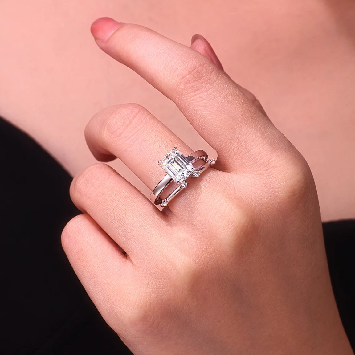 NEVE 3ct Emerald Cut Timeless Duo Set
