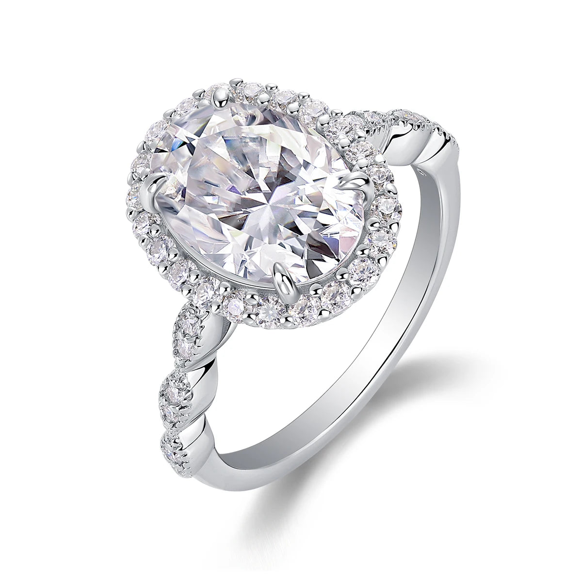 NEVE 4.5ct Oval Cut High-End Halo Solitaire