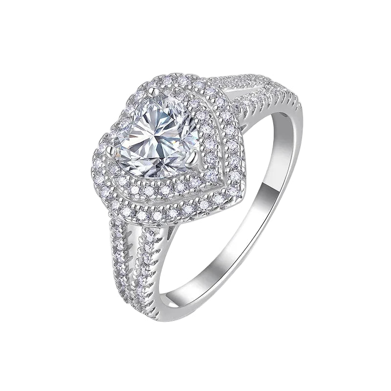 NEVE 1ct Heart Cut Royal Halo Ring