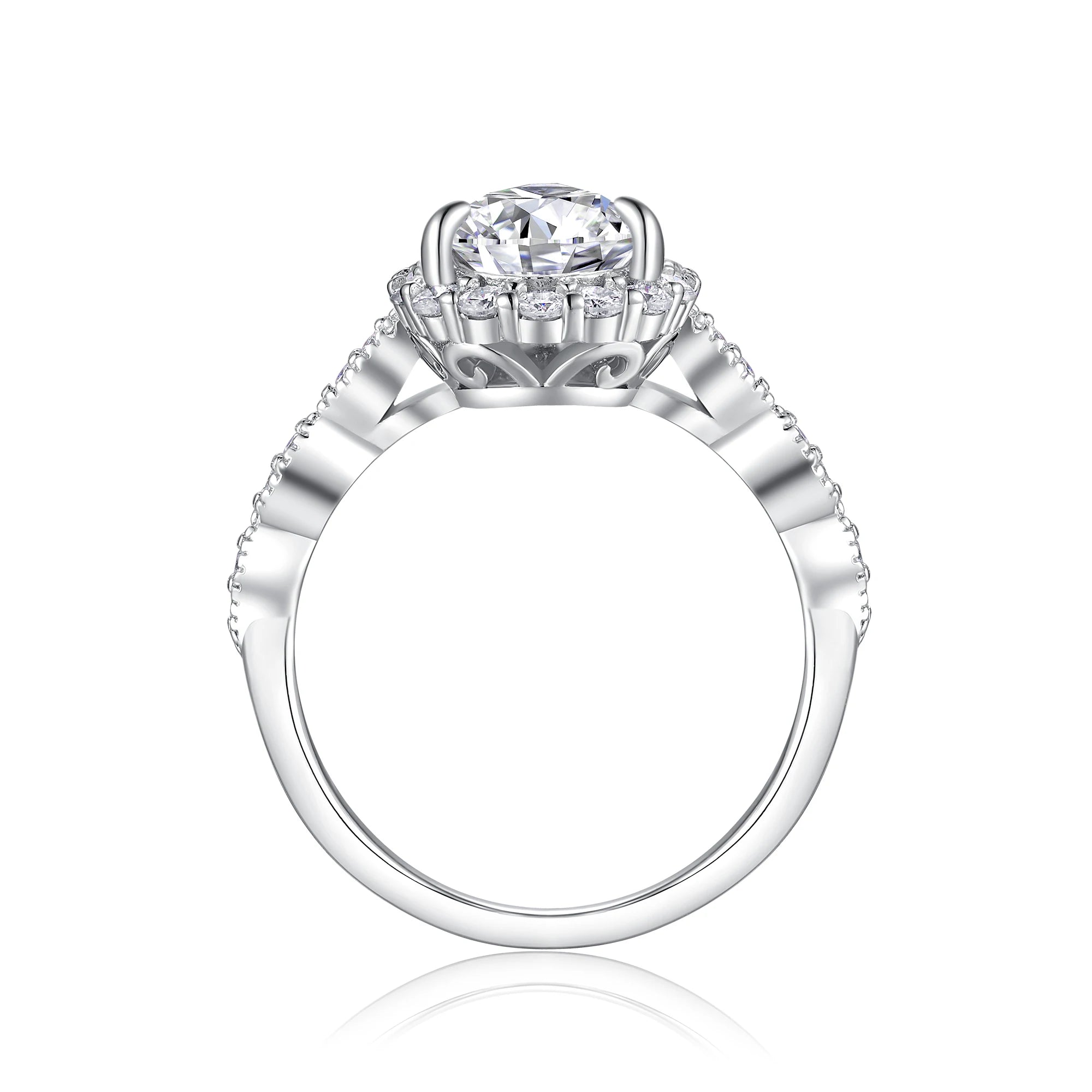 NEVE 3ct Pear Cut Romantic Halo Solitaire