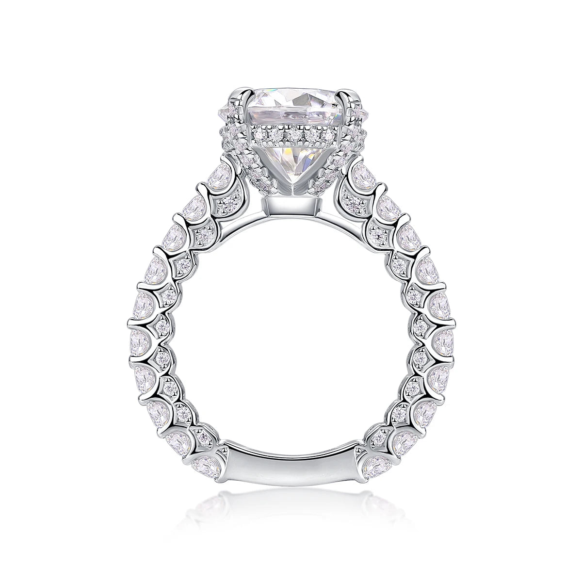 NEVE 5ct Round Cut Luxury Pave Solitaire