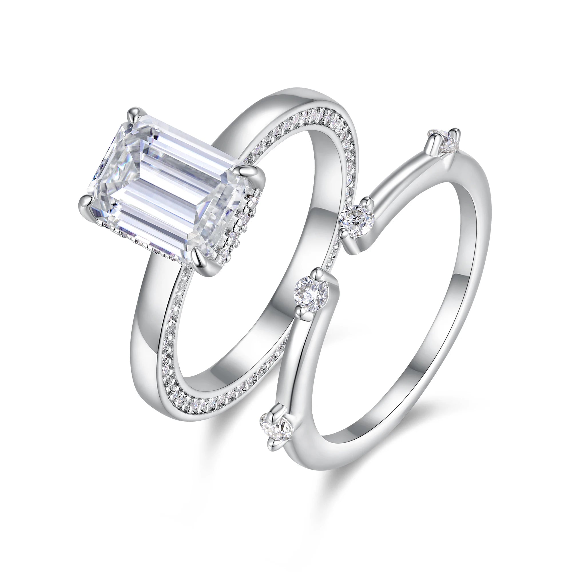 NEVE 3ct Emerald Cut Timeless Duo Set