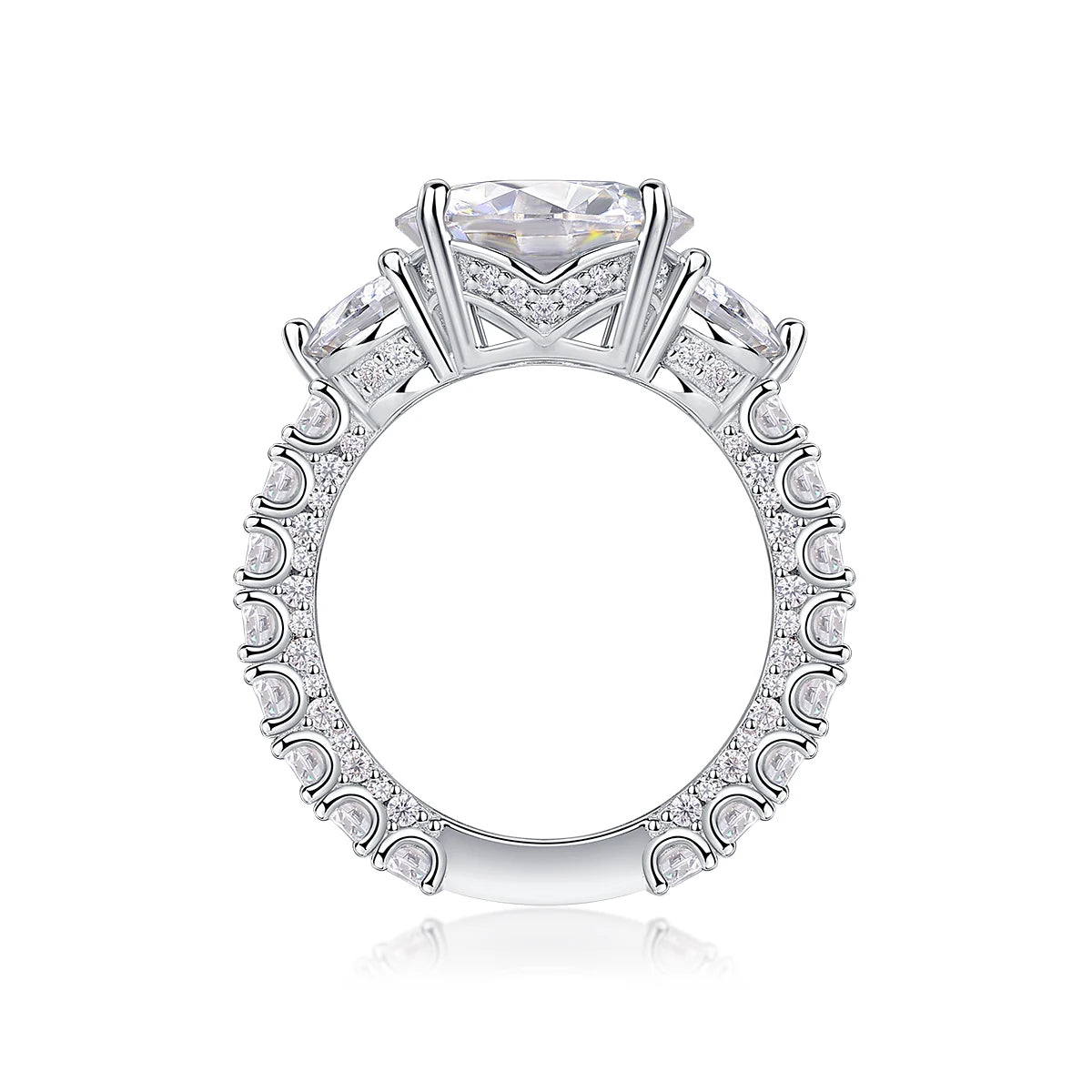 NEVE 5ct Round Cut Grand Pave Solitaire