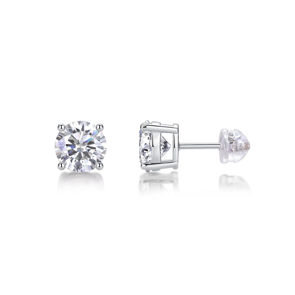NEVE The Perfect Scale: Round Solitaire Studs (0.5ct to 5ct)