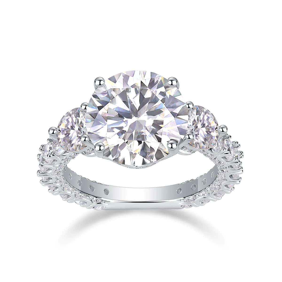 NEVE 5ct Round Cut Grand Pave Solitaire