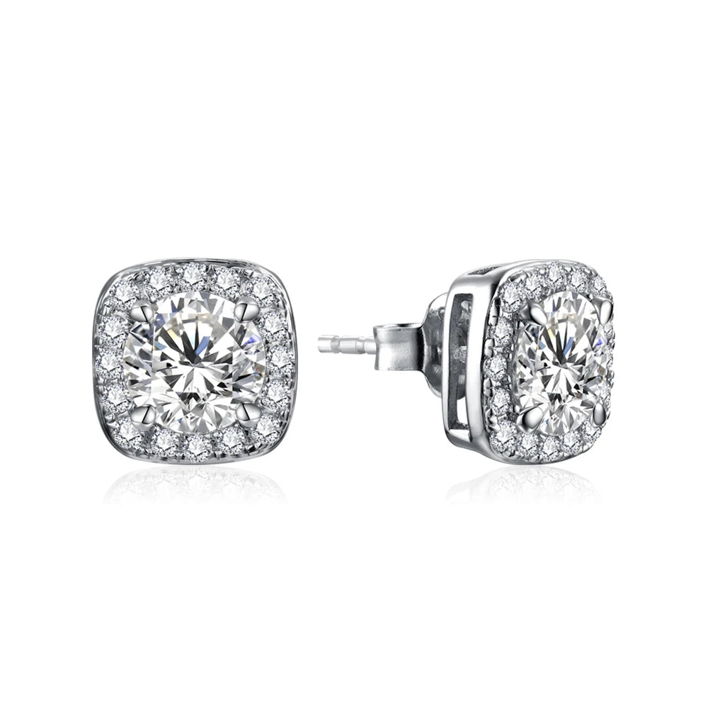 ATTAGEMS Luxurly 1.0ct Moissanite Earrings Diamond 925 Sterling Silver Gold Plated Moissanite Fine Jewelry Certificate Wholesale