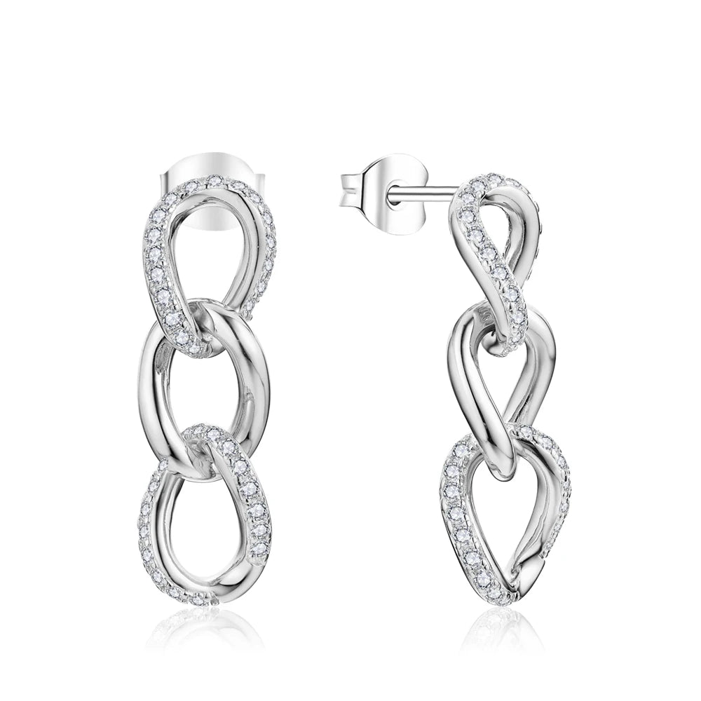 NEVE 1.0ctw Infinite Chain Drop Earrings