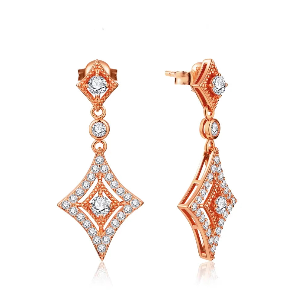 NEVE Grand Rhombus Cascade Radiant Drop Earrings