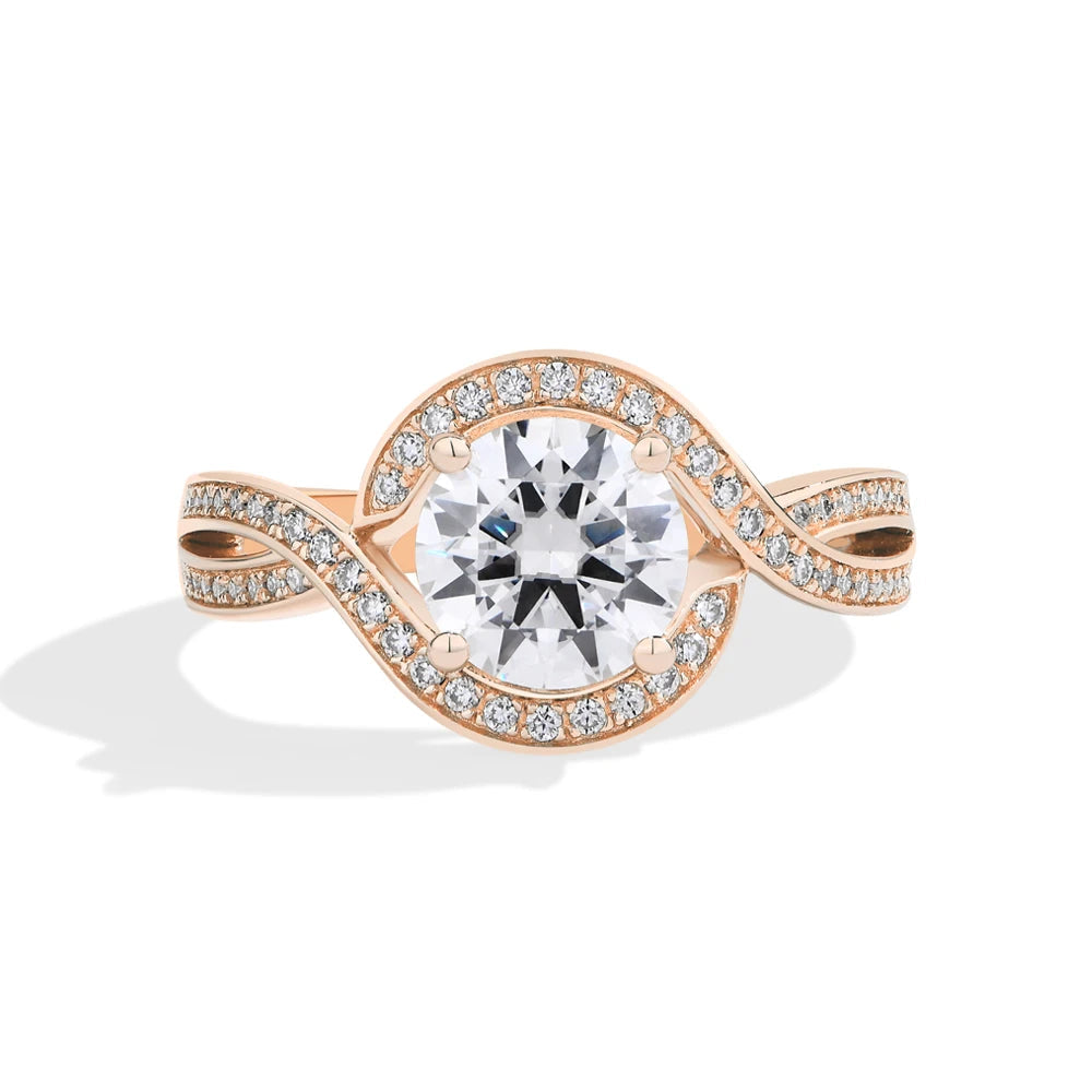 NEVE 1.5ct Radiant Halo Round Ring