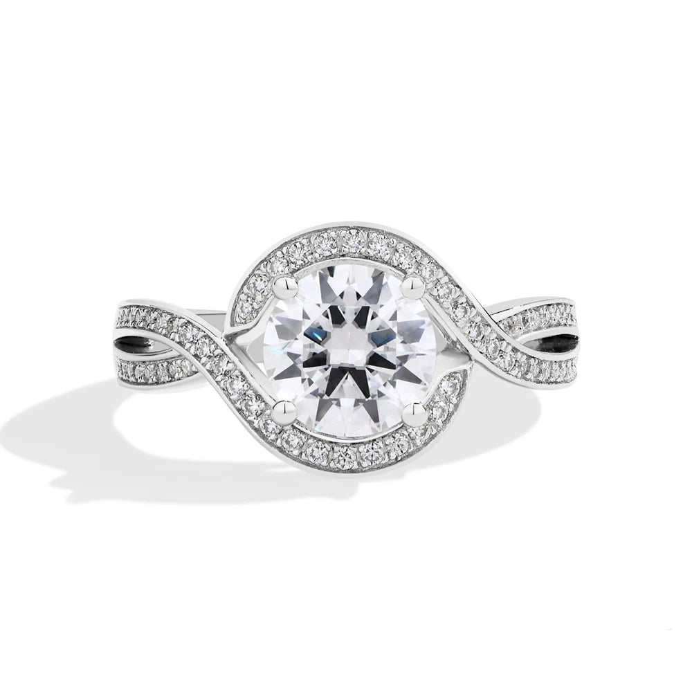 NEVE 1.5ct Radiant Halo Round Ring