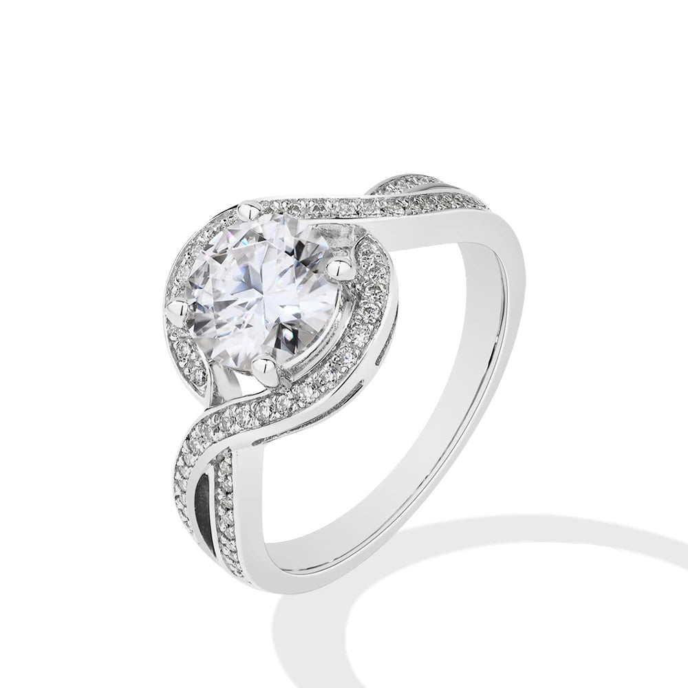 NEVE 1.5ct Radiant Halo Round Ring