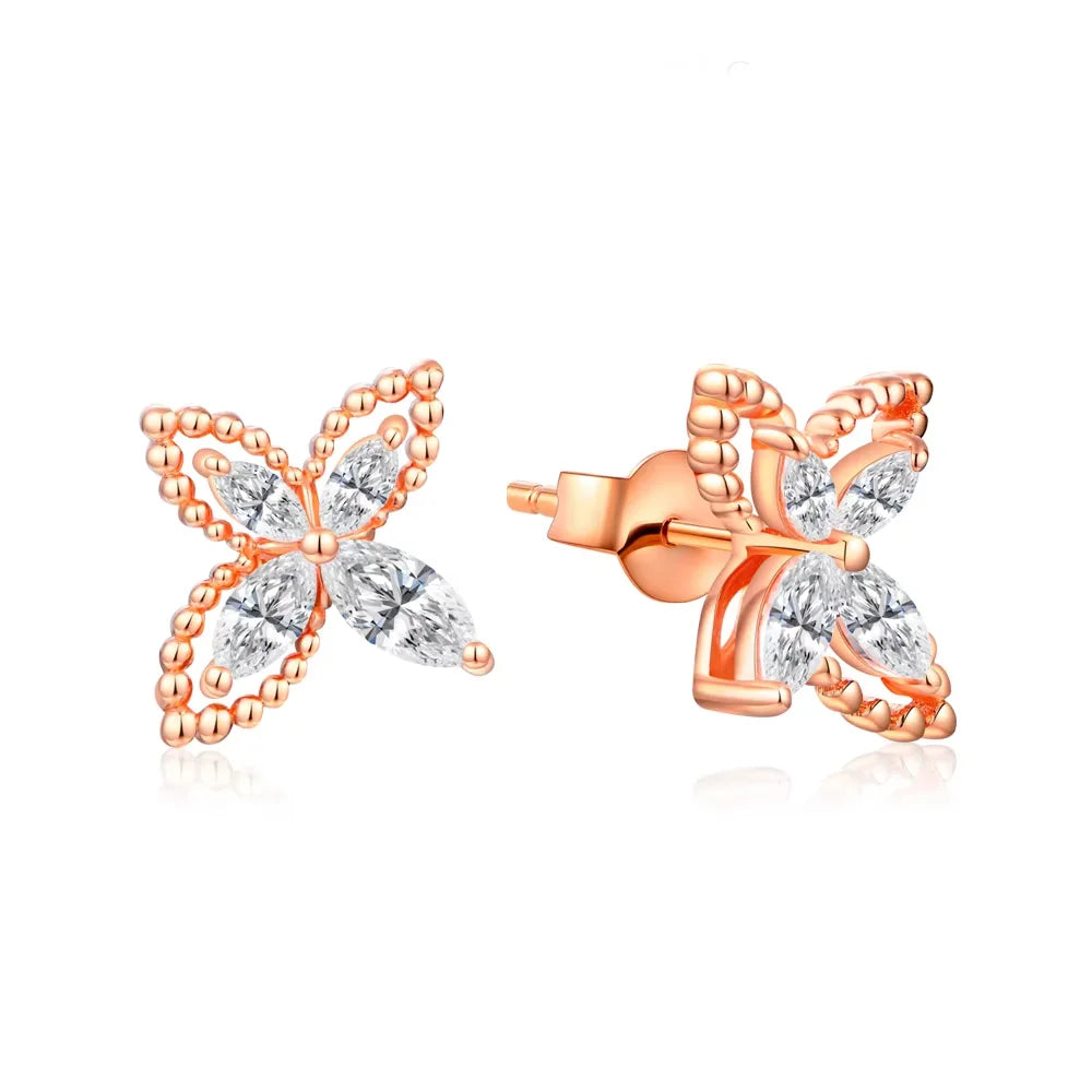 ATTAGEMS D VVS1 Luxulry Moissanite Earrings for Women Real 925 Sterling Silver Passed Diamond Tester Stud Earrings Anniversary