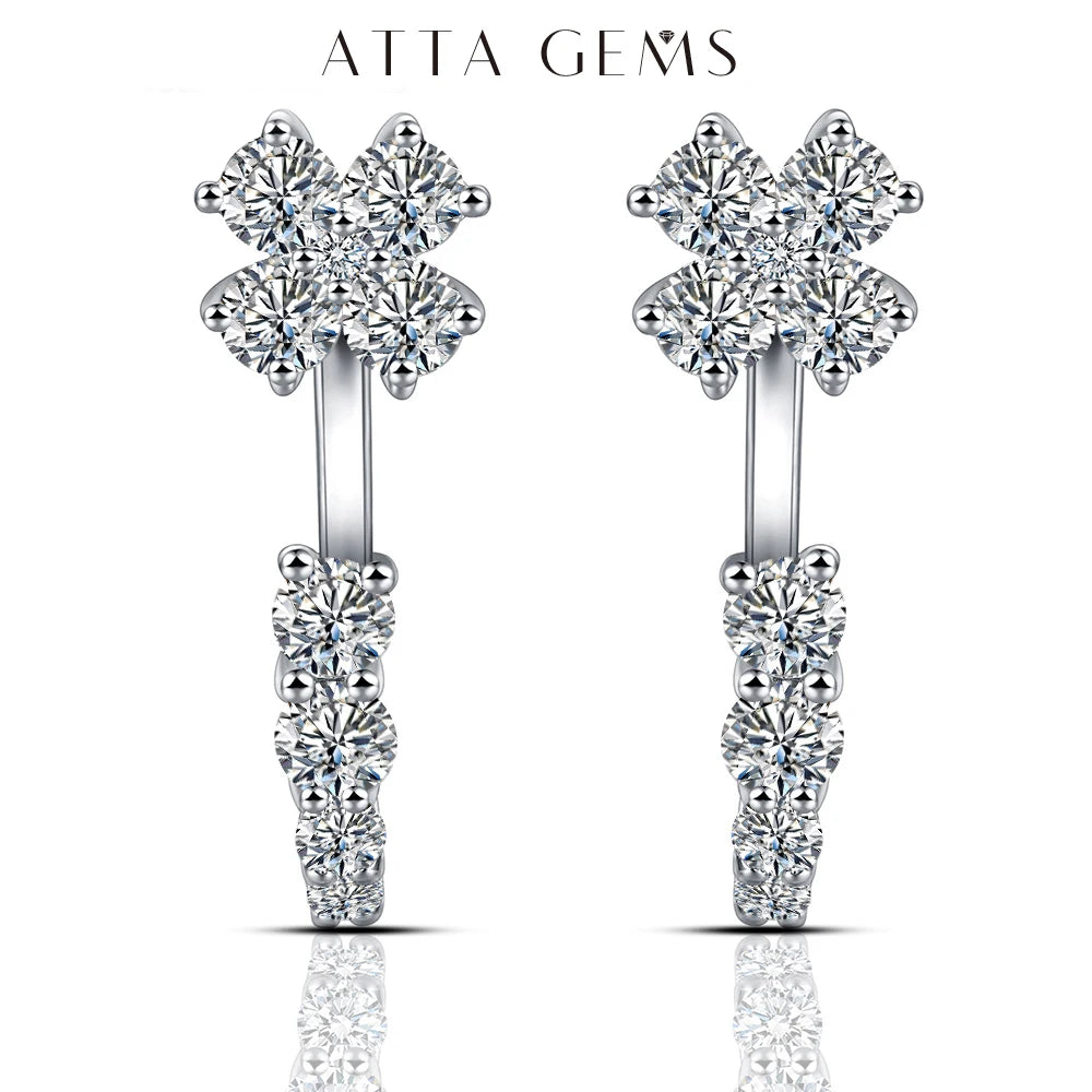 925 Sterling Silver Earrings Moissanite Diamond Earrings Passed Diamond Test Perfect Cut Women Engagement Luxury Jewelry Gift