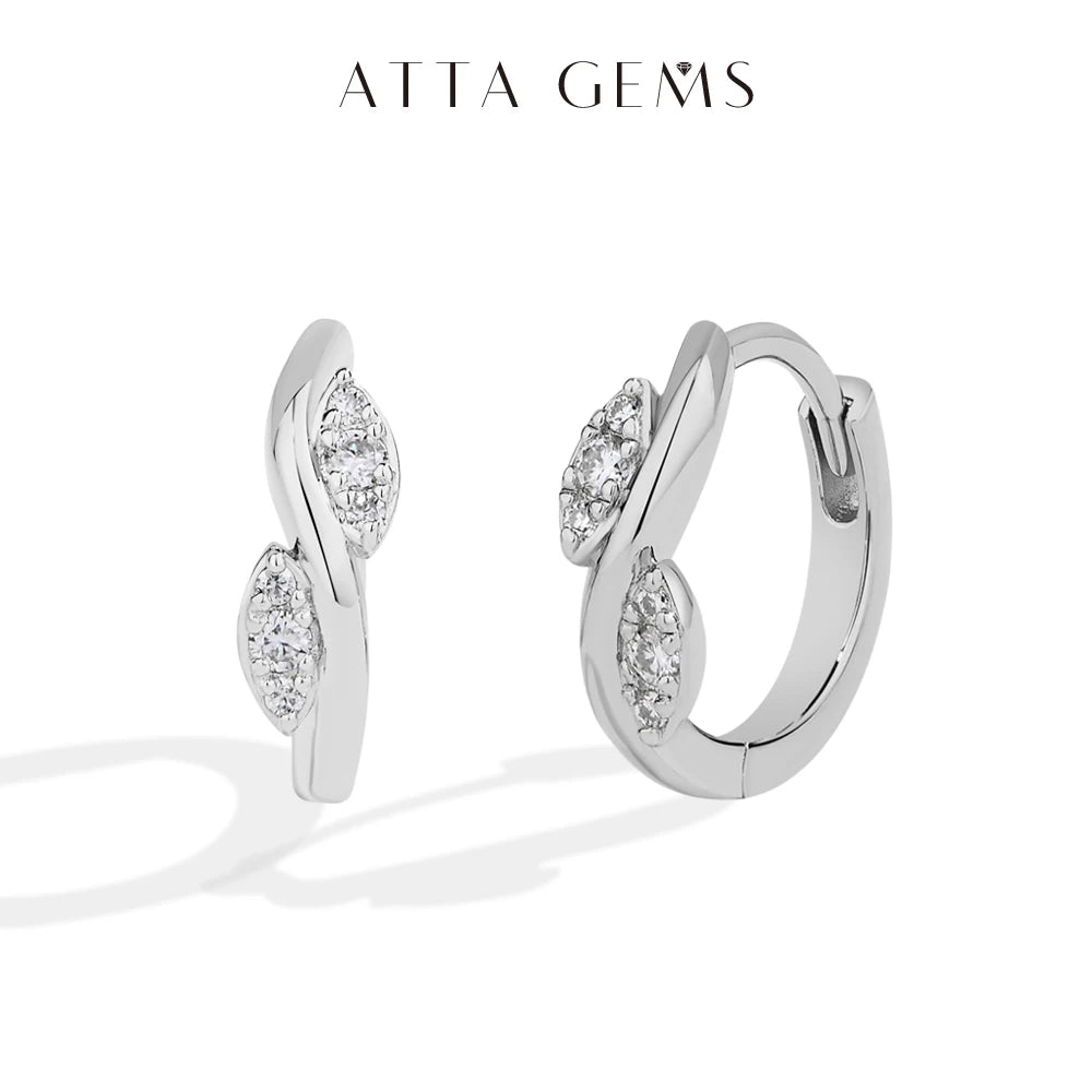 ATTAGEM Moissanite Women Hoop Earrings DVVS1 Real 925 Sterling Silver Classic Pendants For Party Wedding Engagement Fine Jewelry